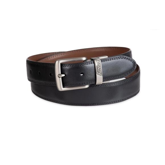 Genuine Dickies Men's 2 in 1 Reversible Black to Brown Leather Belt Size 50-52 - Picture 1 of 7